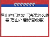 眉山产后修复手法课怎么收费(眉山产后修复收费)