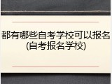 都有哪些自考学校可以报名(自考报名学校)