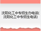 沈阳化工中专招生办电话(沈阳化工中专招生电话)