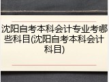 沈阳自考本科会计专业考哪些科目(沈阳自考本科会计科目)