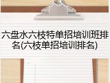 六盘水六枝特单招培训班排名(六枝单招培训排名)