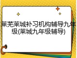 莱芜莱城补习机构辅导九年级(莱城九年级辅导)
