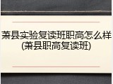 萧县实验复读班职高怎么样(萧县职高复读班)
