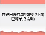 甘孜巴塘县单招培训机构(巴塘单招培训)