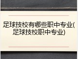 足球技校有哪些职中专业(足球技校职中专业)