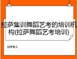 拉萨集训舞蹈艺考的培训机构(拉萨舞蹈艺考培训)