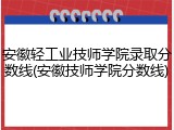 安徽轻工业技师学院录取分数线(安徽技师学院分数线)