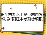 阳江市考不上高中志愿怎么填报("阳江中考落榜填报")