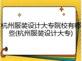 杭州服装设计大专院校有哪些(杭州服装设计大专)