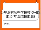 少年班有哪些学校技校可以报(少年班技校报名)