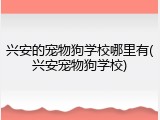 兴安的宠物狗学校哪里有(兴安宠物狗学校)