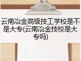 云南冶金高级技工学校是不是大专(云南冶金技校是大专吗)