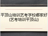 平顶山培训艺考学校哪家好(艺考培训平顶山)