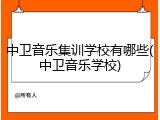 中卫音乐集训学校有哪些(中卫音乐学校)