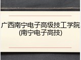 广西南宁电子高级技工学院(南宁电子高技)