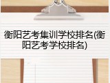 衡阳艺考集训学校排名(衡阳艺考学校排名)