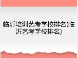 临沂培训艺考学校排名(临沂艺考学校排名)