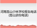 河南嵩山少林学校报名电话(嵩山武校电话)