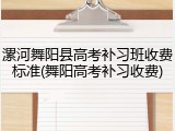 漯河舞阳县高考补习班收费标准(舞阳高考补习收费)