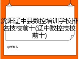沈阳辽中县数控培训学校排名技校前十(辽中数控技校前十)