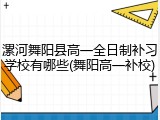 漯河舞阳县高一全日制补习学校有哪些(舞阳高一补校)
