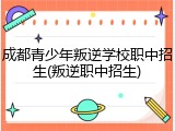 成都青少年叛逆学校职中招生(叛逆职中招生)
