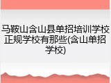 马鞍山含山县单招培训学校正规学校有那些(含山单招学校)