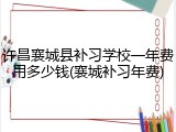 许昌襄城县补习学校一年费用多少钱(襄城补习年费)