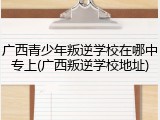 广西青少年叛逆学校在哪中专上(广西叛逆学校地址)