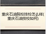重庆石油院校技校怎么样(重庆石油技校如何)