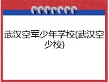 武汉空军少年学校(武汉空少校)