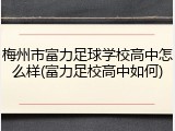 梅州市富力足球学校高中怎么样(富力足校高中如何)