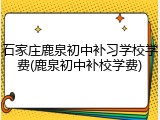 石家庄鹿泉初中补习学校学费(鹿泉初中补校学费)