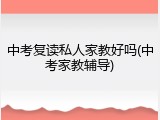 中考复读私人家教好吗(中考家教辅导)