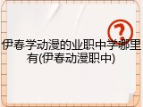 伊春学动漫的业职中学哪里有(伊春动漫职中)