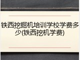 铁西挖掘机培训学校学费多少(铁西挖机学费)