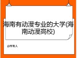 海南有动漫专业的大学(海南动漫高校)