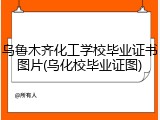乌鲁木齐化工学校毕业证书图片(乌化校毕业证图)