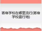 寄宿学校在哪里流行(寄宿学校盛行地)