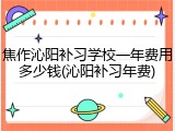 焦作沁阳补习学校一年费用多少钱(沁阳补习年费)