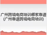 广州跨境电商培训哪家靠谱(广州靠谱跨境电商培训)