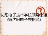 沈阳电子技术学校领导宋艳萍(沈阳电子宋艳萍)