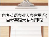 自考英语专业大专有用吗(自考英语大专有用吗)