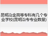 昆明冶金高等专科有几个专业学校(昆明冶专专业数量)