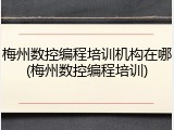 梅州数控编程培训机构在哪(梅州数控编程培训)