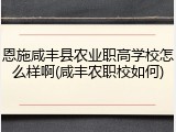 恩施咸丰县农业职高学校怎么样啊(咸丰农职校如何)
