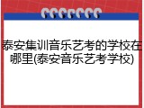 泰安集训音乐艺考的学校在哪里(泰安音乐艺考学校)