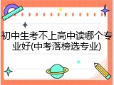初中生考不上高中读哪个专业好(中考落榜选专业)