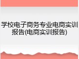 学校电子商务专业电商实训报告(电商实训报告)