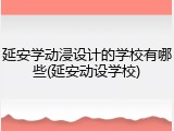 延安学动浸设计的学校有哪些(延安动设学校)
